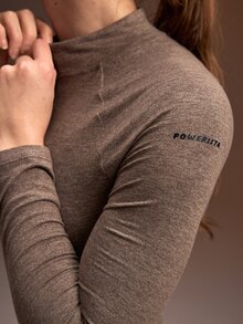 Powerista Women's Brown Black High Neck Long Sleeve Slim Fit Sports Sweatshirt - Brown - View 3