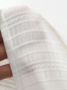 Dazy Maternity Solid Color Loose Long Sleeve Peter Pan Collar Textured Fabric Casual Everyday Versatile Spring Autumn Shirt Maternity Top Vacation - White - View 9