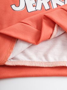 TOM & JERRY X SHEIN Baby Boy Cartoon Print Sweatshirt & Sweatpants Set - Orange - View 7