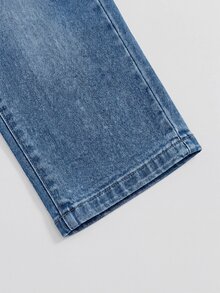 SHEIN Baby Boy Distressed Pocket Casual Versatile Denim Jeans - Light Wash - View 4