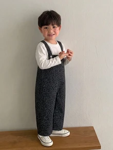DAZY 嬰兒(男童)韓版復古寬鬆牛仔吊帶褲，夏季薄款休閒時尚長版連身褲，秋季適用 - 彩色 - 查看 6