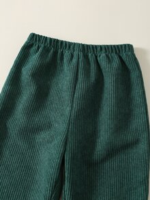 SHEIN 男嬰條紋對比色翻領長袖衛衣與鬆緊腰長褲 2 件套 - 彩色 - 查看 5