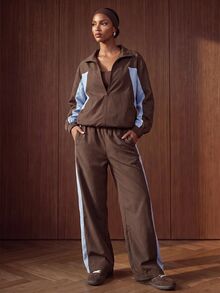 Zivah Women's Colorblock Zipper Front Jacket And Pants Sports Set - Multicolor - View 4