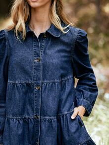 WESTFADE Women Mini Dresses, Fall Winter 2026, Western Style, Cowgirl Clothing, Rodeo, Female Country Look, Autumn - Dark Wash - View 2