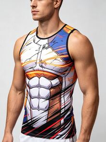 Gym Rark Men's All-Over Print Casual Daily Sports Top, Gym - Multicolor - View 3
