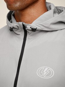 OTTIMOZO Men's Casual Hooded Sports Jacket,UV Protection,Gym,Workout,Training,Comfortable,Outdoor,Running,Jogging ,Brands, - Light Grey - View 5