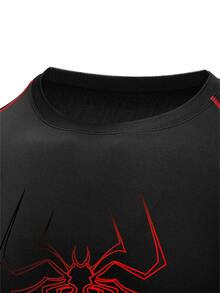 Gym Rark Men's Spider Print Raglan Short Sleeve Sports T-Shirt - Black - View 6