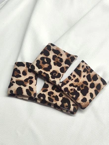 Glimmora Women's Autumn Fashion Leopard Print Patchwork 2 In 1 Dress - Multicolor - View 3