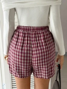 SHEIN Frenchy 女款格紋休閒百搭日常裙褲 - 彩色 - 查看 2