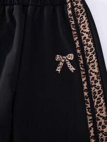SHEIN Casuvi Kids 2件組 青少年女孩休閒長袖運動衫與側邊蝴蝶結羅紋針織長褲套裝 - 彩色 - 查看 6