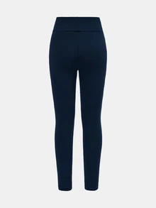 SHEIN Kids Tween Girl Autumn/Winter Casual Basic Slim Fit Exquisite Heart Embroidery High Waist Leggings - Blue - View 2