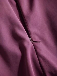 Franclia Women's White Straight Leg Casual Commuter Pants, Patchwork Chiffon Draped Soft Flowy Pants With Metal Buttons, Asymmetrical Versatile Spring/Summer Trousers - Violet Purple - View 5