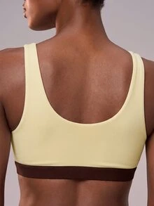 Zivah Women's Colorblock Cropped Tank Top And Fitted Shorts Sports Set - Multicolor - View 9