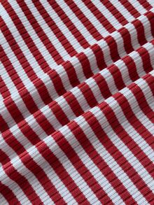 Tween Girl Tween Girl Tween Girls Striped Ruched Chest Long Sleeve Lace Trim - Red - View 5