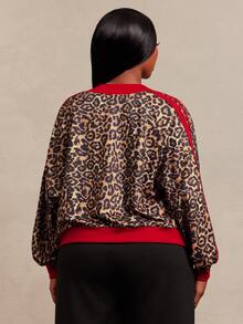 SHEIN SXY Plus Size Women's Long Sleeve Red Loose Cardigan With Frog Button Design Office Cocktail Autumn Sport Cowboy Fall - Multicolor - View 2