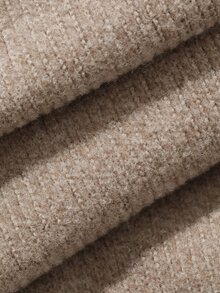 DAZY Women's Fur Collar Long Sleeve Zipper Front Knit Cardigan And Knit Pants Elegant 2 Pieces Set - Khaki - View 7