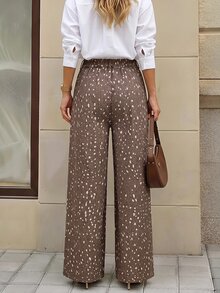 Selenza Plus Size Street Style Polka Dot Print Pocket Denim Jeans - Multicolor - View 2