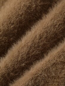 DAZY Women's Elegant Solid Color Stand Collar Sweater, Autumn/Winter Long Sleeve Tops - Brown - View 7