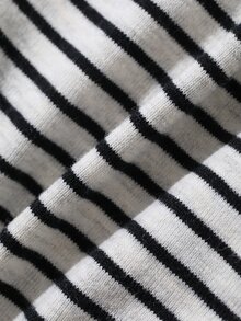 Dazy Maternity Striped Asymmetrical Shoulder Long Sleeve T-Shirt & Straight Leg Pants Casual Vacation Home Daily Spring Autumn Maternity 2 Pieces Set - Black - View 7