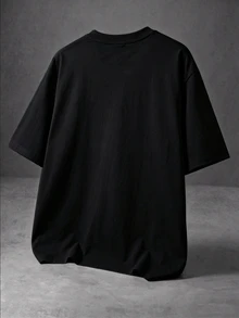 Manfinity EMRG 男士夏季休閒蜘蛛刺繡T恤 - 黑色 - 查看 2