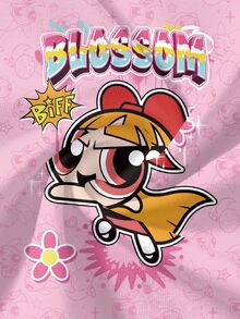 THE POWERPUFF GIRLS X SHEIN Tween Girl Letter Cartoon Print Casual Daily Short Sleeve T-Shirt - White - View 6