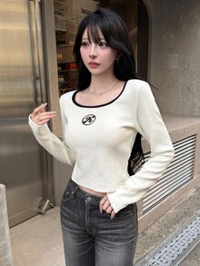 FRIFUL Women's Casual Versatile Long Sleeve T-Shirt, Autumn - White - View 7