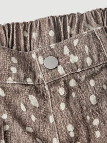 Selenza Plus Size Street Style Polka Dot Print Pocket Denim Jeans - Multicolor - View 8