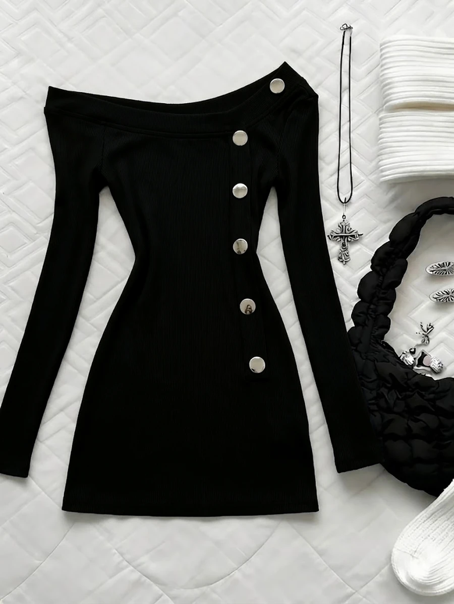 IslaSuriya Gaun Pendek Wanita Pas Badan - Hitam - View 1