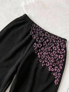 Attitoon 女款拼接豹紋休閒寬鬆運動長褲 - 彩色 - 查看 5