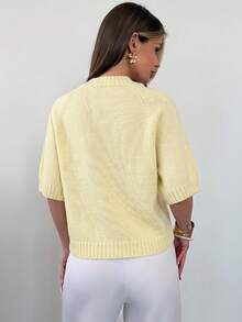 Firerie Women's Versatile Button-Up Knit Cardigan For Daily Wear - Light Yellow - View 2