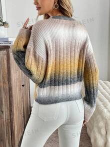 SHEIN LUNE 女款紮染休閒百搭日常穿搭開襟衫 - 黃色 - 查看 2