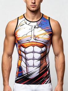 Gym Rark Men's All-Over Print Casual Daily Sports Top, Gym - Multicolor - View 4