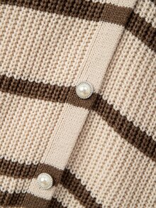 GlowEve CURVE Plus Size Women's Autumn/Winter Elegant Business Casual Beige Round Neck Cardigan With Ribbon And Buttons Office Party Formal Formal - Apricot - View 6