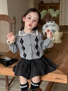 DAZY Infant/Toddler (Girl) Casual Solid Color Pleated Bottoms - Grey - View 4