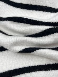 SHEIN 新生兒嬰兒卡通圖案條紋休閒日常針織秋冬連身衣 - 白色 - 查看 8