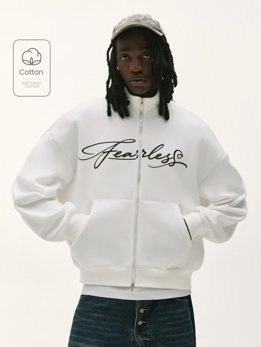 Baseblock Men's Comfortable Streetwear Pure Cotton Sweatshirt, New Fall Looks - White - View 1