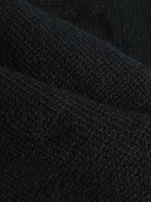 Grovea Plus Size Women's Knight Pattern Single-Breasted Knit Vest - Black - View 4