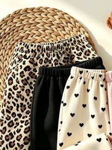 Young Girl Autumn/Winter Casual Versatile Thermal Lined Sweatpants - Multicolor - View 3