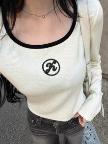 FRIFUL Women's Casual Versatile Long Sleeve T-Shirt, Autumn - White - View 8