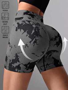 SHEIN Velisys Women's High Waist Slim Fit Sports Athletic Low Waist Shorts Gym Running Black Summer - Multicolor - View 3
