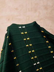 Veslaya Plus Size Women's Colorblock Casual Everyday Knit Dress - Dark Green - View 8