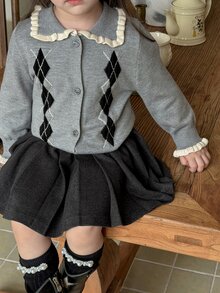 DAZY Infant/Toddler (Girl) Casual Solid Color Pleated Bottoms - Grey - View 7