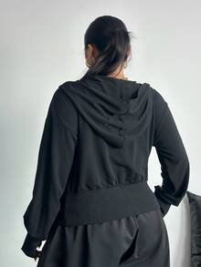 POPSWAY Dark Casual Knitted Sweatshirt Sweatshirt Long Sleeve - Black - View 2