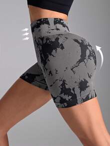 SHEIN Velisys Women's High Waist Slim Fit Sports Athletic Low Waist Shorts Gym Running Black Summer - Multicolor - View 4