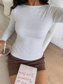 CovetEZ 95%棉女款方領長袖全印花T恤 - 彩色 - 查看 3
