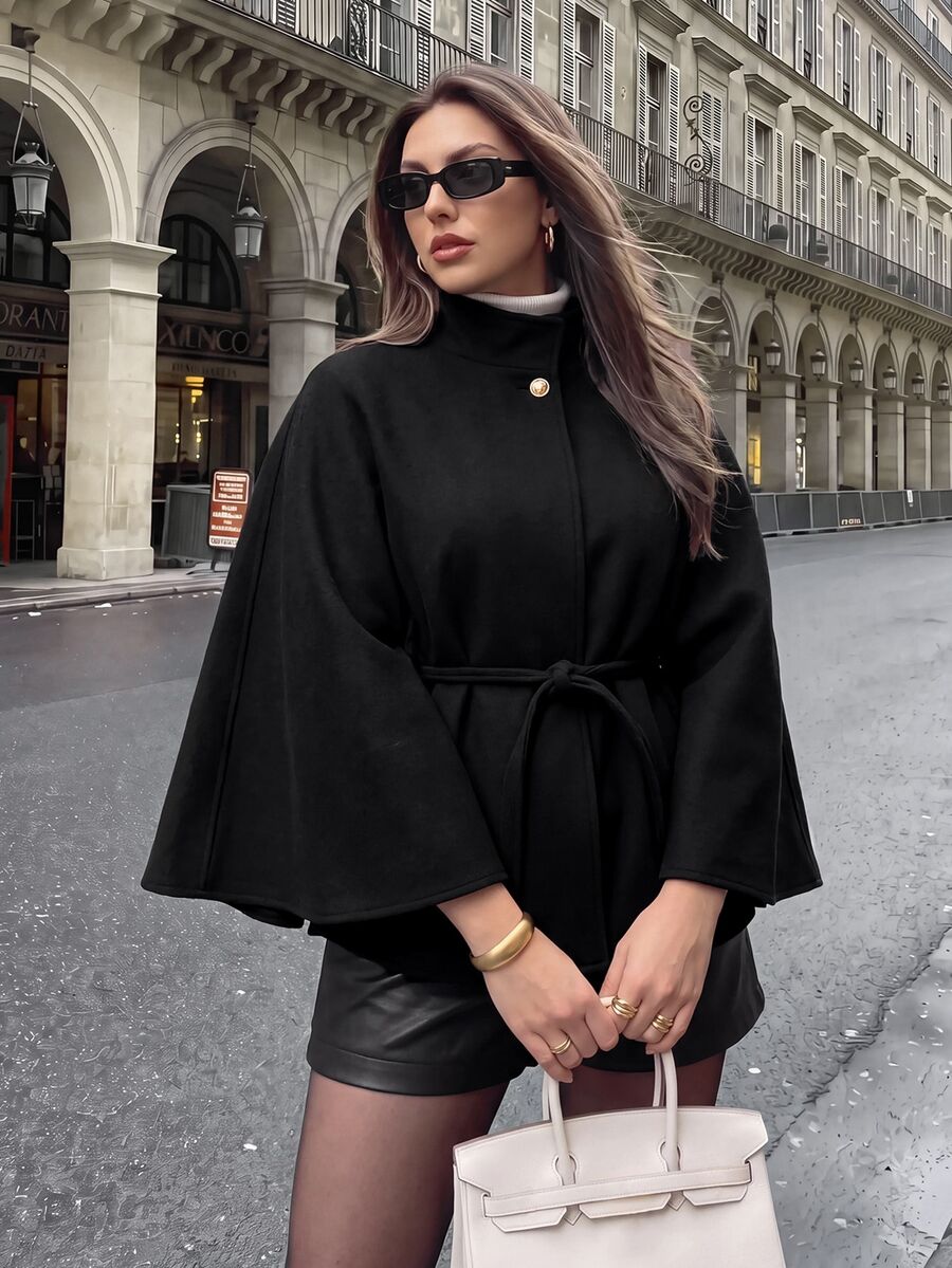 Firerie Plus Size Fashion Streetwear Button-Up Wool Jacket