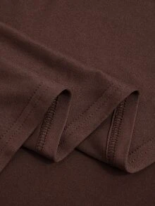 Poshavie Poshavie Plus Size Elegant Long Sleeve Bodycon Midi Dress Metal Ring Ruched Wrap Party Autumn Dress - Brown - View 10