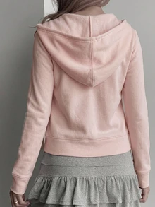 DAZY Autumn New Back To School Slim Fit Hooded Sweatshirt For Women - Pink - View 2
