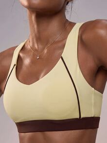 Zivah Women's Colorblock Cropped Tank Top And Fitted Shorts Sports Set - Multicolor - View 11