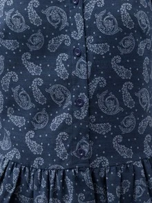 Nöista Paisley Print Blouse With Mao Collar And Ruffle Details. Fall Winter, Elegant, Weekend, Everyday. - Blue - View 9